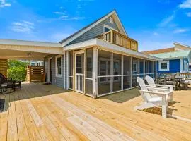 Waterfront home with wrap-around deck, two blocks from ocean