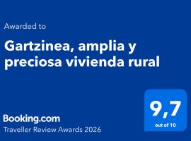 Gartzinea, amplia y preciosa vivienda rural, Hotel in Ezkurra