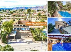 Villa Venta Ruizo Lorca Gran Terraza con Piscina Barbacoa y Vistas Espectaculares cerca de Aguilas-Castillo ideal para familias，洛爾卡的飯店