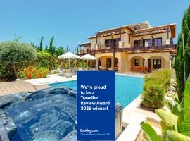 Luxury Elite Villa AJ06 complete with a private, climate controlled pool and a relaxing outdoor Jacuzzi, Aphrodite Hills Resort