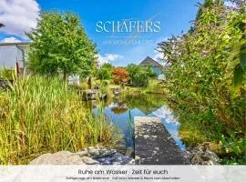 Schäfers - Ihr Wohlfühlort - Hochwertige Ausstattung, Naturgrundstück mit Bachlauf, Terrassen, WLAN, Parken - an 2 Seen bei Leipzig