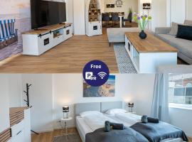 Captain's Nest - Stilvoll und modern, zentral in Hafenn&auml;he, inkl 2 Parkm&ouml;glichkeiten, 4 Schlafbereiche, 2 WCs, Arbeitsplatz, kleiner Balkon, hotel na praia em Bremerhaven