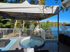 Nestled beneath the trees is this beauty a 3 bed property with hot tub and stunning views