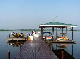 Natural Bamboo Lodge on River Nile Banks in Murchison Falls