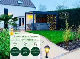 PrestigeLodgesFontainebleau, Maison polynésienne & jacuzzi privé