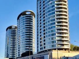 Three towers with parking and nice view