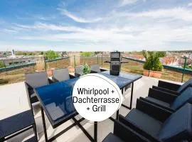 Design Penthouse - 4SZ - 2Bäder - Whirlpool - 2 Parkplätze - Dachterrasse