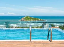 Studio a 500m do Mar, Piscina Borda Infinita, Academia, Terraço com Vista, Café no 1º Dia, Self Check-in e Lavanderia