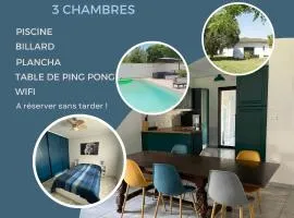 La Maison des Hirondelles, piscine, billard, ping pong, 3 terrasses et jardin