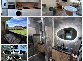 L' instant Bohème T2 1 chambre clim , piscine , parking wifi