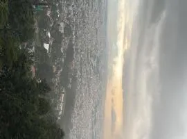 Perched on a mountain top, breathtaking city view