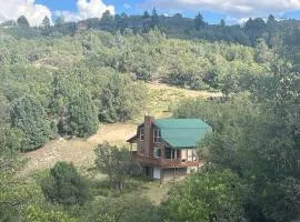 Sled and 45m Bryce & Zion Secluded Cabin Fireplace