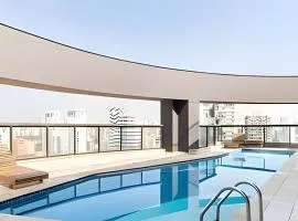 Flat Hotel Moema Av. Rouxinol com piscina (SL206)