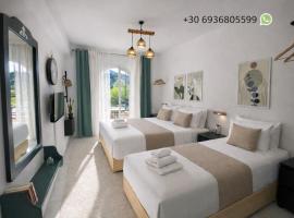 Olive Studio ,Balcony with Mountain View, Kitchenette, 1km to Beach ,by likeyourhome, hotel a Ermones