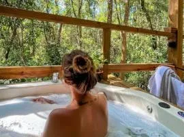 Cabana na Serra da Cantareira com Hidro e Lareira