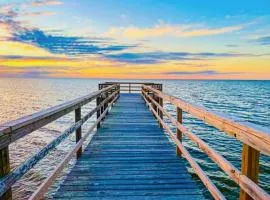 Waterfront, dog-friendly home with private pool, hot tub, pier & beach