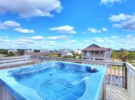 Handsome raised home with private hot tub, & central AC