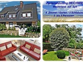 4-ZIMMER-FERIENWOHNUNG DEICHWIESE -Westerland-Sylt - Garten - Terrasse - 3 Schlafzimmer - 2 - 5 Pers, hotel di Westerland