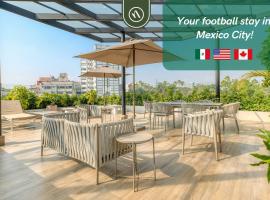 Luxury 2 BR Condo - Rooftop Pool with City View, acomoda&ccedil;&atilde;o em condom&iacute;nio em Cidade do M&eacute;xico