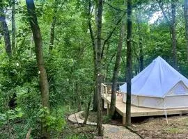 Charming Woodland Glamping Tents with Fire Pit and Elevated Decks near Gentry, West Virginia