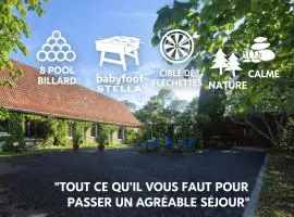 Les Gîtes KARMA Grande maison de 180m au calme avec véritables billard anglais babyfoot et cible fléchettes