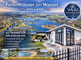 Ferienhaus LuxChalet #VAJU Lathum# am See, Strand, Pool, Nationalpark, hotel v destinácii Lathum