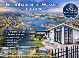 Ferienhaus LuxChalet #VAJU Lathum# am See, Strand, Pool, Nationalpark