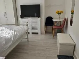 Bright large king bed accommodation