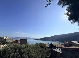 Stone Villas Within Portovenere Ancient Castle Walls Surrounded by a Lush Garden with Stunning Sea Village and Palmaria Views Sunlit All Day