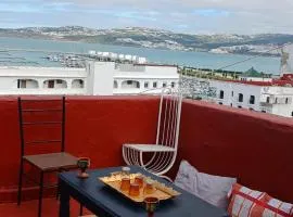 Traditional 2 bedroom apartment with a private terrace offering a 180 degree view of Tangier's signatures