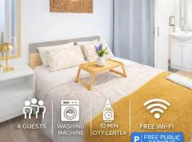 peaceful retreat & cozy apartment in reims , sleep4 ,near city center , free public parking