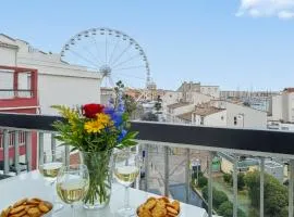 T2 avec Balcon & vue Port ,Clim, Plages à pied