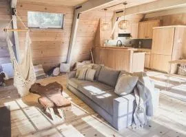 Clarity Cabin A-Frame Sanctuary w Hot Tub Fireplace Grill AC Hammock Chairs Fire Pit Pets OK