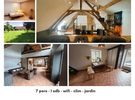 Longère familiale - 7 pers - wifi - jardin – hotel w mieście Argy