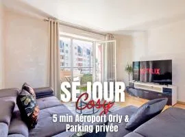 Séjour Cosy - 5 min Aéroport Orly - Parking Privée & Terrasse
