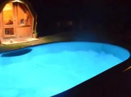 Private Island Glamping on riverbank with Hot tub