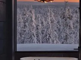 Black Villa, Aurora View Bath & Sauna, Private Design Villa in Lapland