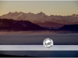 KOZA U WOZA - drewniany dom premium z widokiem na Tatry ecoSPA strefa fitness ZIELONA FARMA healinggarden - slowTRAVEL 24h self check-in, hotelli kohteessa Szlembark