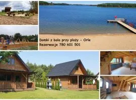 Domki z bala przy plaży Orle Jezioro Głuszyńskie