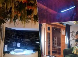 Spa-Sauna-Ciel de pluie tropicale-Champagne Nuit Romantique - Escapade Mâconnaise, hôtel à Mâcon
