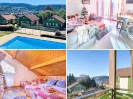 Duplex dans chalet avec superbe vue lac et piscine commune