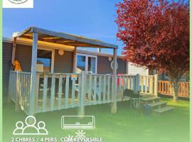 262- Joli Mobilhome 4 Pers 2 chambres Clim Camping 5 étoiles, hotel i Houlgate