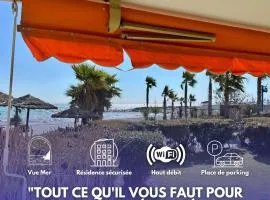 Studio Front de Mer Plage à 10 m Balcon et Parking