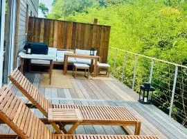 Charmante maison lodge neuve en lisière de forêt, cadre nature et proche océan