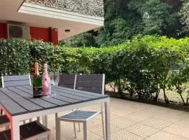 Modern apartment with garden and pool