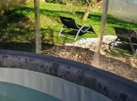 Clear Dome covered hot tub, bbq, firepit, projector