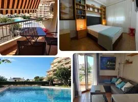 Apto 1 Hab, Terraza & Piscina, 2 min Playa