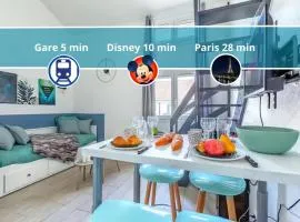 Duplex - 4 min Gare, 10 min Disneyland, Parking