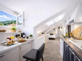 Studio duplex atypique climatisé, parking, lit double, Netflix, 500m centre