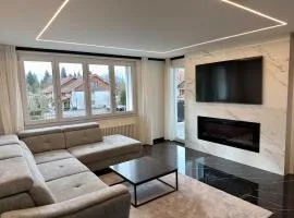 Modern 3BR Apartment with Fireplace, Miele Kitchen and Balcony